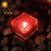 IP68 Waterproof Solar Powered Tempered Glass Outdoor LED Buried Light Garden Decoration Lamp with 0.2W Solar Panel(Red Light)