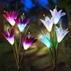 2 PCS Lily Flower Shape 4 Heads Solar Powered Outdoor IP55 Waterproof LED Decorative Lantern Lawn Lamp