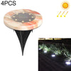 4 PCS Outdoor IP65 Waterproof Solar Powered Imitation Marble LED Underground Light Villa Garden Courtyard Lawn Decorative Spotlight