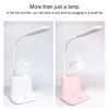 Multi-function Touch Switch USB Charging LED Desk Lamp with Phone Holder & Pen Holder, White Light & Warm White Two Modes LED Night Light, Support USB Output (White)