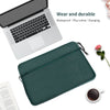 Diamond Pattern Portable Waterproof Sleeve Case Double Zipper Briefcase Laptop Carrying Bag for 15-15.4 inch Laptops (Green)