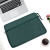 Diamond Pattern Portable Waterproof Sleeve Case Double Zipper Briefcase Laptop Carrying Bag for 15-15.4 inch Laptops (Green)