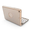 F8SM For iPad mini 3 / 2 / 1 Laptop Version Colorful Backlit Aluminum Alloy Bluetooth Keyboard Protective Cover (Gold)