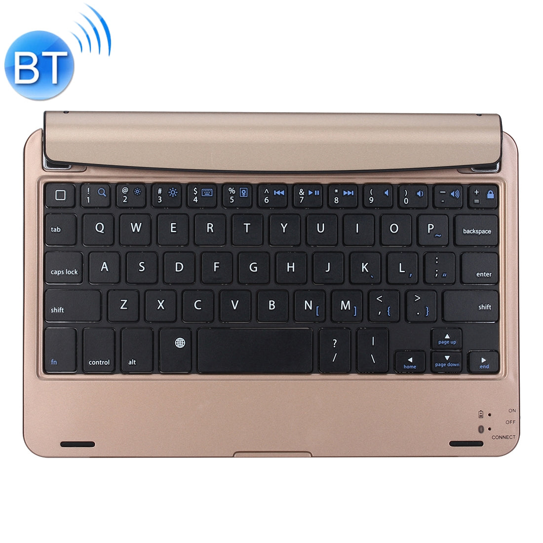 P1302-2 For iPad mini 4 Plug-in Card Slot Plastic Bluetooth Keyboard Protective Cover with Stand Function (Gold)