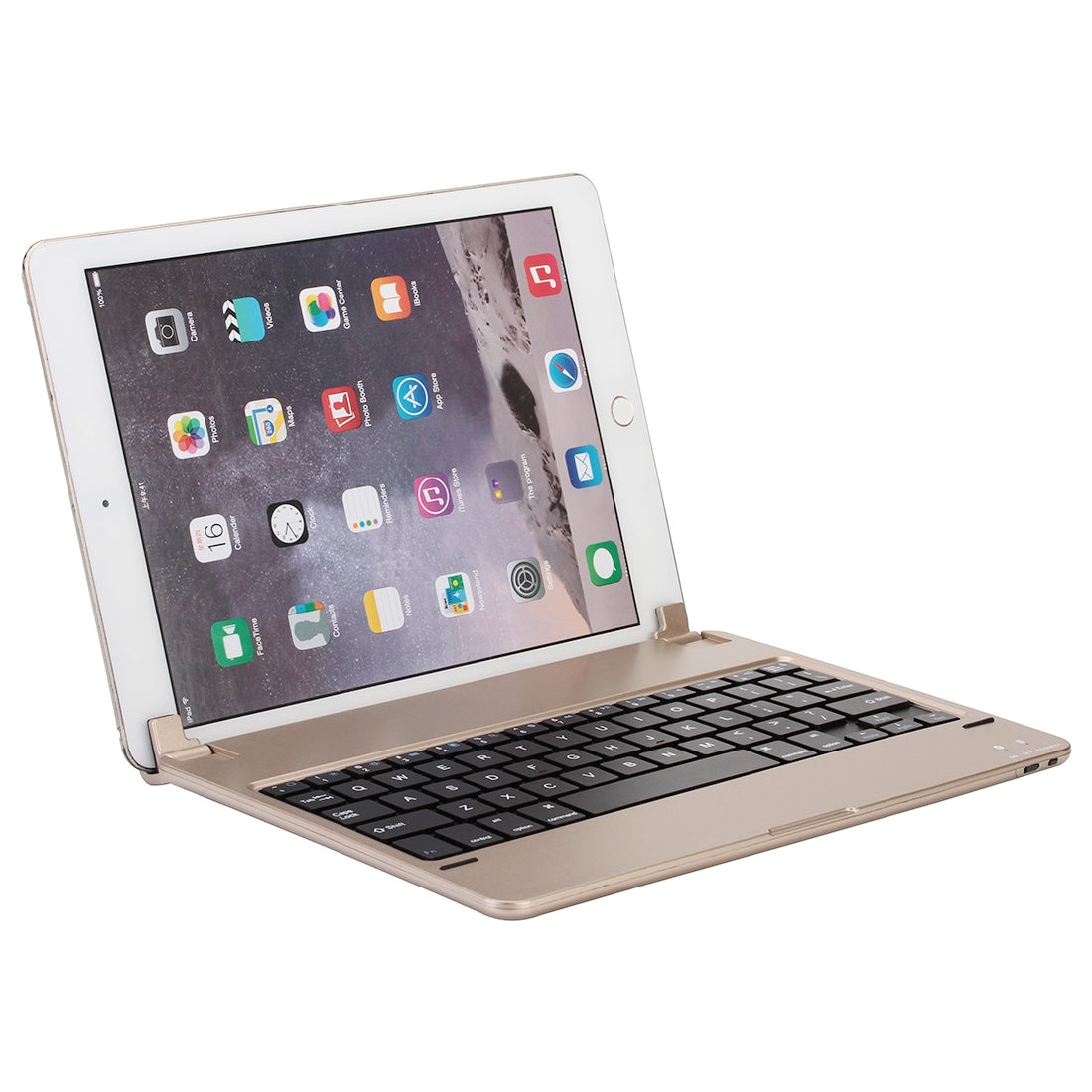P1305 For iPad Air 2 & Air 1 / Pro 9.7 inch & 2017 iPad & 2018 iPad Plug-in Card Slot Plastic Bluetooth Keyboard Protective Cover with Stand Function