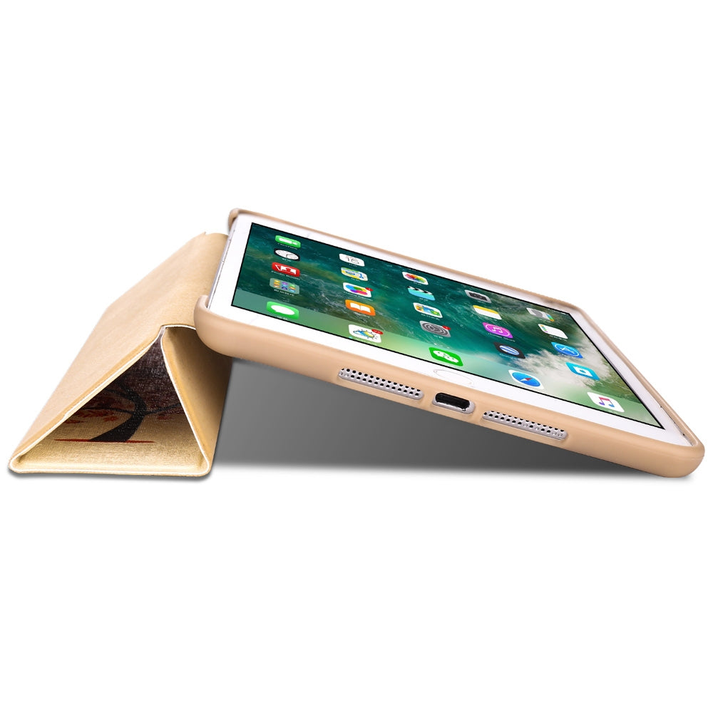Maple Pattern Horizontal Flip PU Leather Case for iPad mini 3 / 2 / 1, with Three-folding Holder & Honeycomb TPU Cover