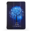 Blue Tree Pattern Horizontal Flip PU Leather Case for iPad mini 3 / 2 / 1, with Three-folding Holder & Honeycomb TPU Cover