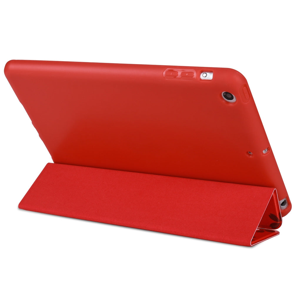 Sakura Pattern Horizontal Flip PU Leather Case for iPad mini 3 / 2 / 1, with Three-folding Holder & Honeycomb TPU Cover