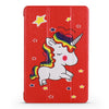 Unicorn Pattern Horizontal Flip PU Leather Case for iPad mini 4, with Three-folding Holder & Honeycomb TPU Cover