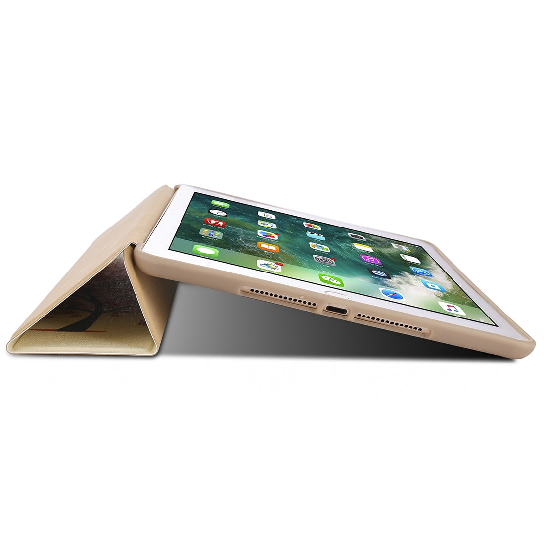 Maple Pattern Horizontal Flip PU Leather Case for iPad mini 4, with Three-folding Holder & Honeycomb TPU Cover