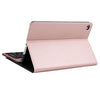 For iPad mini 4 Detachable  Aluminum Alloy Bluetooth Keyboard + Lambskin Texture Leather Case with Holder (Rose Gold)