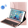 For iPad mini 4 Detachable  Aluminum Alloy Bluetooth Keyboard + Lambskin Texture Leather Case with Holder (Rose Gold)