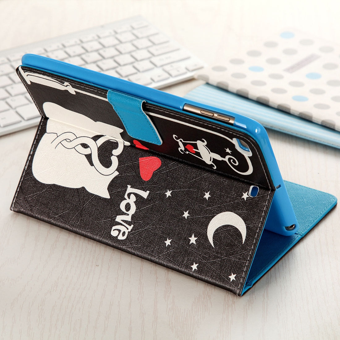 For iPad mini 4 / mini 3 / mini 2 / mini Love Cats Pattern Universal Horizontal Flip Leather Case with Holder & Card Slots & Wallet