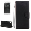 For Sony Xperia XA1 Pressed Flowers Butterfly Pattern Horizontal Flip Leather Case with Holder & Card Slots & Wallet(Black)