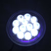24W 12 LED Circular Motorcycle Headlight Lamp with Angle Eye(White Light + Blue Light), DC 8-36V