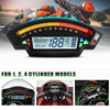 Speedpark Motorcycle LCD TFT Digital Speedometer 14000RPM 6 Gear Backlight Motorcycle Odometer for 1,2,4 Cylinders Meter