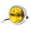 5.75 inch Motorcycle Silver Shell Retro Lamp LED Headlight Modification Accessories for CG125 / GN125(Yellow)