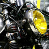 5.75 inch Motorcycle Black Shell Retro Lamp LED Headlight Modification Accessories for CG125 / GN125(Yellow)