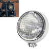 Motorcycle Silver Shell Harley Headlight Retro Lamp LED Light Modification Accessories (White)