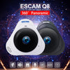 ESCAM Q8 960P 360 Degrees Fisheye Lens 1.3MP WiFi IP Camera, Support Motion Detection / Night Vision, IR Distance: 5-10m, EU Plug(Black)