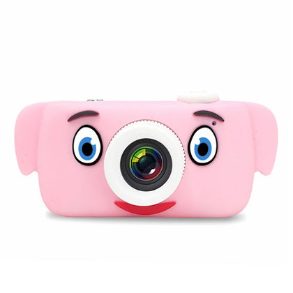 New D3 PLUS 1200W Pixel Lens Elephant Cartoon Mini Digital Sport Camera with 2.0 inch Screen for Children (Pink)