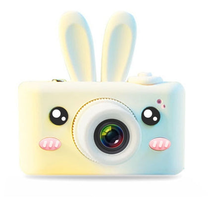 New D3 PLUS 1200W Pixel Lens Rabbit Cartoon Mini Digital Sport Camera with 2.0 inch Screen for Children (Blue)