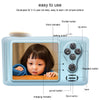 New D3 PLUS 1200W Pixel Lens Rabbit Cartoon Mini Digital Sport Camera with 2.0 inch Screen for Children (Blue)
