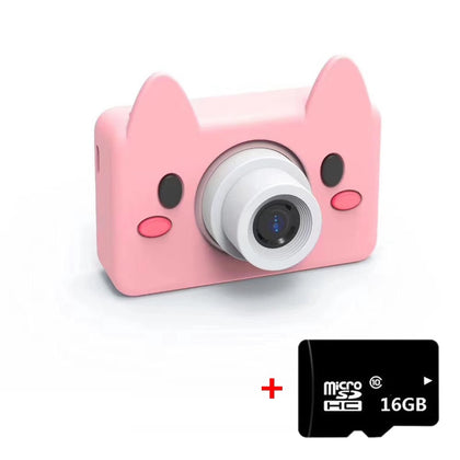 New D9 800W Pixel Lens Fashion Thin and Light Mini Digital Sport Camera with 2.0 inch Screen & Pig Shape Protective Case & 16G Memory