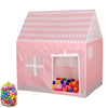Household Children Printing Play Tent Small Game House, with 50 Ocean Balls (Light Pink)