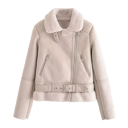 Faux Fur Integrated Womens Jacket