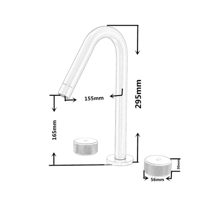 Table Top Inclined Tube Electroplating Basin Under The Table Double Handle Rotatable Three-hole Bathroom Cabinet Faucet