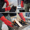Outdoor BBQ Leather Men and Women Models High Temperature Insulation Thickening Long Welding Protective Gloves