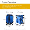 Outdoor Portable Folding Camping Chair Light Fishing Beach Chair Stainless Steel Pipe Folding Chair with Ice Bag(Blue)