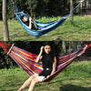 Outdoor Rollover-resistant Single Person Canvas Hammock Portable Beach Swing Bed with Wooden Sticks, Size: 185 x 80cm(Blue)