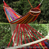 Outdoor Rollover-resistant Single Person Canvas Hammock Portable Beach Swing Bed with Wooden Sticks, Size: 185 x 80cm(Red)