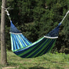 Outdoor Rollover-resistant Double Person Canvas Hammock Portable Beach Swing Bed with Wooden Sticks, Size: 190 x 150cm(Blue)