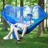 Portable Outdoor Camping Full-automatic Nylon Parachute Hammock with Mosquito Nets, Size : 290 x 140cm (Pink Blue)