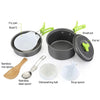 Aotu AT6385 Outdoor Camping Tableware Pots Cookwear Set for 1-2 Person(Green)