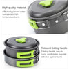 Aotu AT6385 Outdoor Camping Tableware Pots Cookwear Set for 1-2 Person(Green)