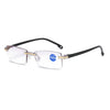 Rimless Anti Blue-ray Blue Film Lenses Presbyopic Glasses, +4.00D(Black)