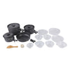 DS-500 Outdoor Camping Ultra Light Weight 15 Piece Cookware Stackable Set for 4-5 People, Size: Large