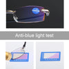 Rimless Anti Blue-ray Blue Film Lenses Presbyopic Glasses, +2.50D(Black)