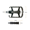 SHANMASHI SMS-07 1Pair Aluminum Alloy Pedal Non-slip Comfortable Bicycle Folding Pedal(Black)