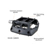 SHANMASHI NP-1 1Pair Nylon Carbon Fiber Pedal Non-slip Comfortable Foot Pedal (Black)