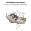 Outdoor Camp Portable Folding Stainless Steel Barbecue Charcoal Grill + Wire Mesh (Silver)
