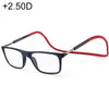 Anti Blue-ray Adjustable Neckband Magnetic Connecting Presbyopic Glasses, +2.50D(Red)
