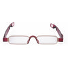 Portable Folding 360 Degree Rotation Presbyopic Reading Glasses with Pen Hanging, +4.00D(Wine Red)