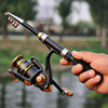 30cm Portable Telescopic Sea Fishing Rod Mini Fishing Pole, Extended Length : 1.0m, Black Tube-type Reel Seat