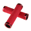 BaseCamp BC-607 1 Pair Bicycle MTB Bike Lock-on Rubber Handlebar Grips (Red)