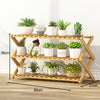 3-Layer Balcony Living Room Collapsible Solid Wood Flower Stand Potted Planting Shelves, Length: 80cm